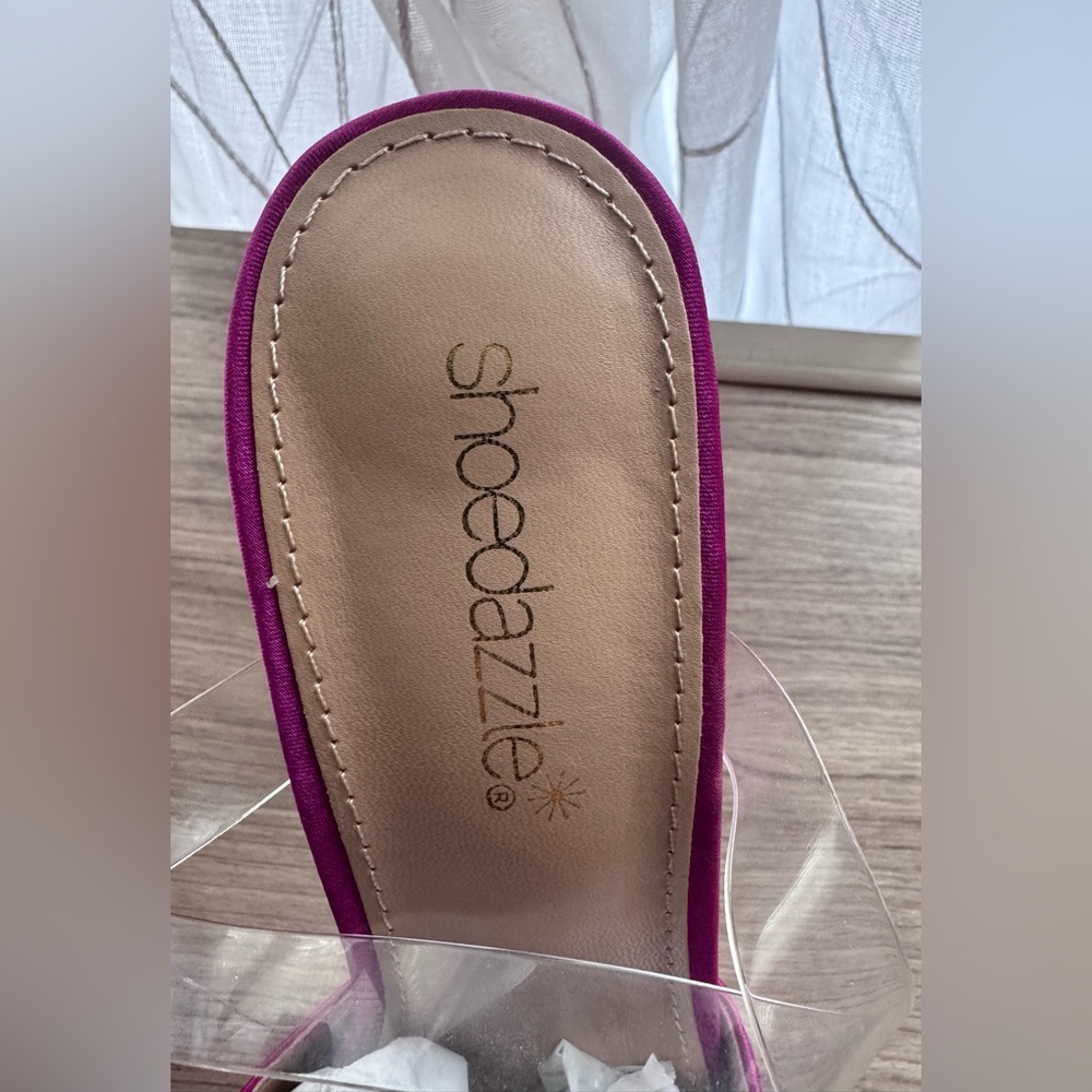 Shoe Dazzle Magenta Bow Heels Size 6 - Picture 12 of 14